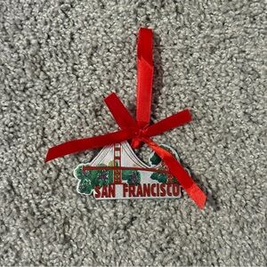San Francisco Holiday Ornament with Red Ribbon